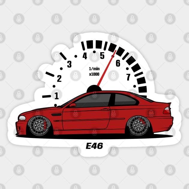 Red E46 Sticker by turboosted